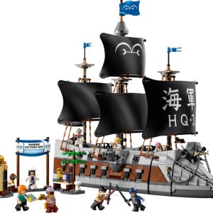 Brand new factory sealed LEGO One Piece Garp's Marine Battleship set 75646 original box front view.