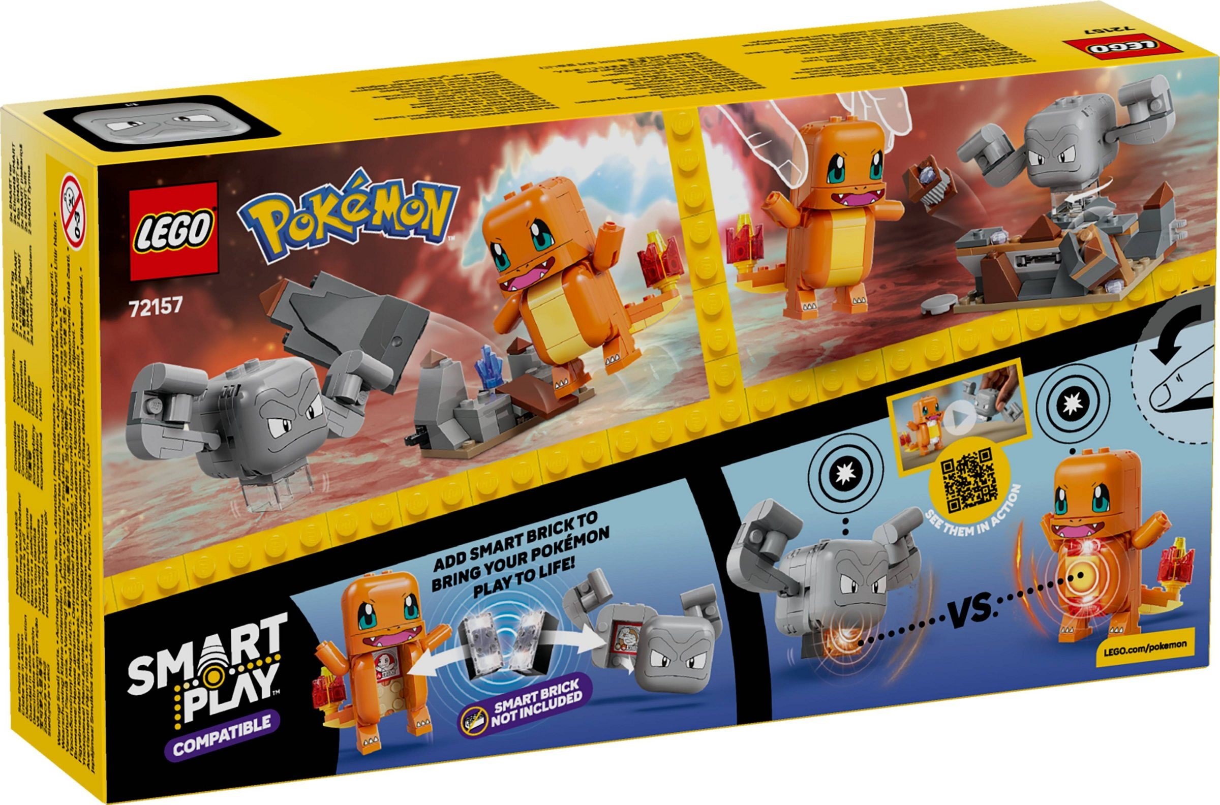 Additional photo of brand new factory sealed LEGO Pokémon Charmander and Geodude's Cavern Clash set 72157.