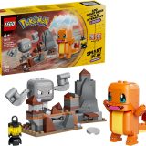 Additional photo of brand new factory sealed LEGO Pokémon Charmander and Geodude's Cavern Clash set 72157.