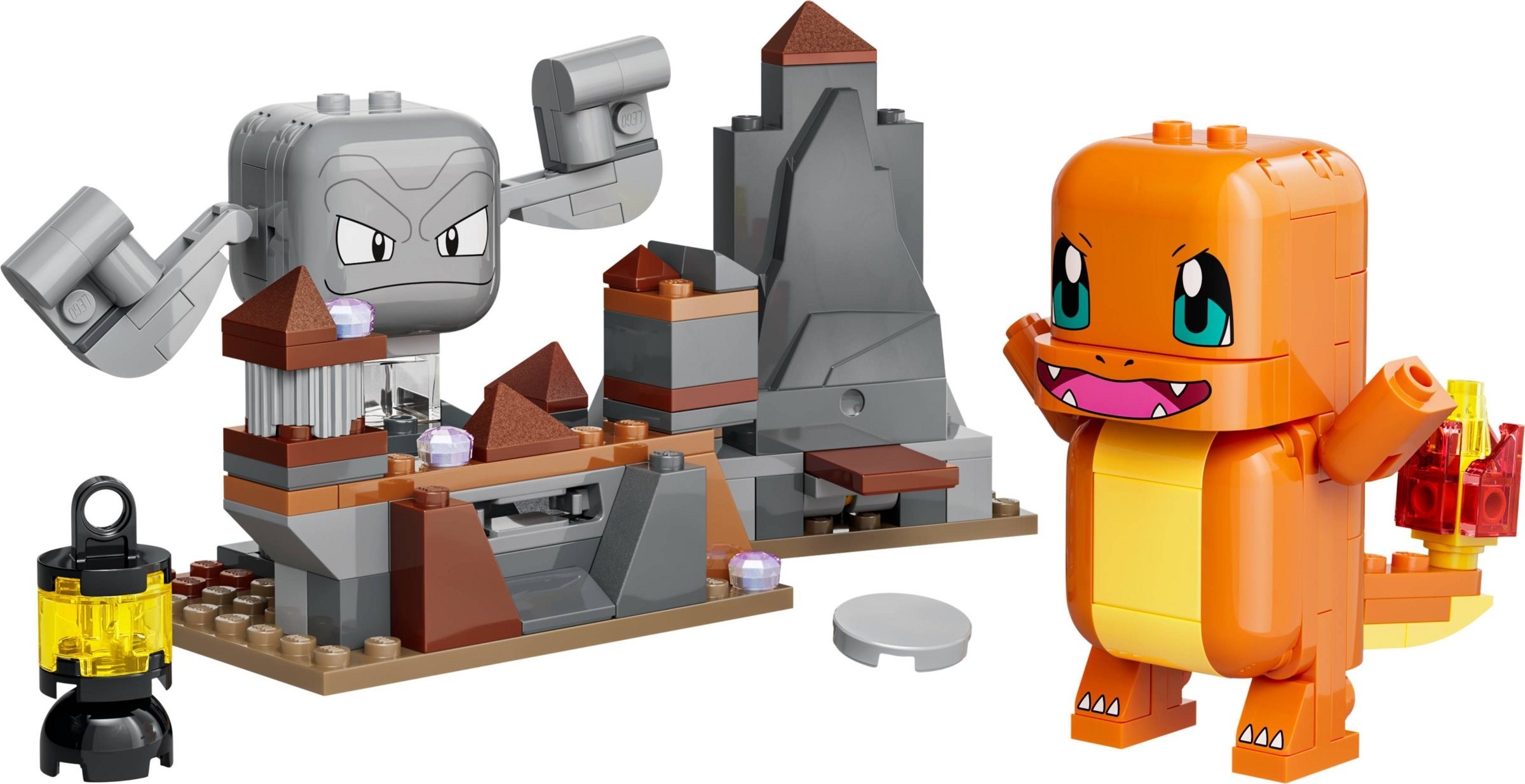 Additional photo of brand new factory sealed LEGO Pokémon Charmander and Geodude's Cavern Clash set 72157.