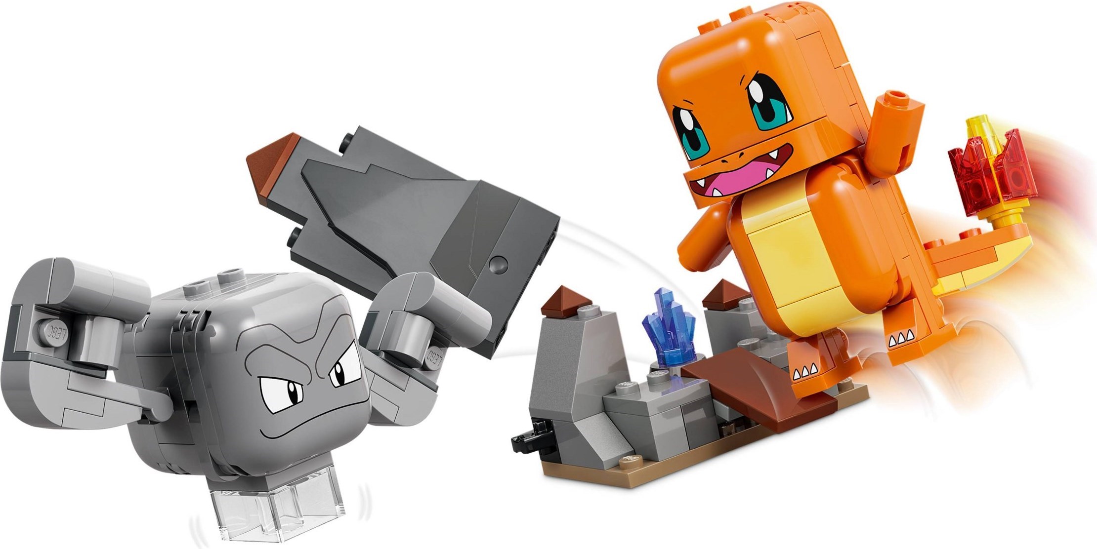 Additional photo of brand new factory sealed LEGO Pokémon Charmander and Geodude's Cavern Clash set 72157.