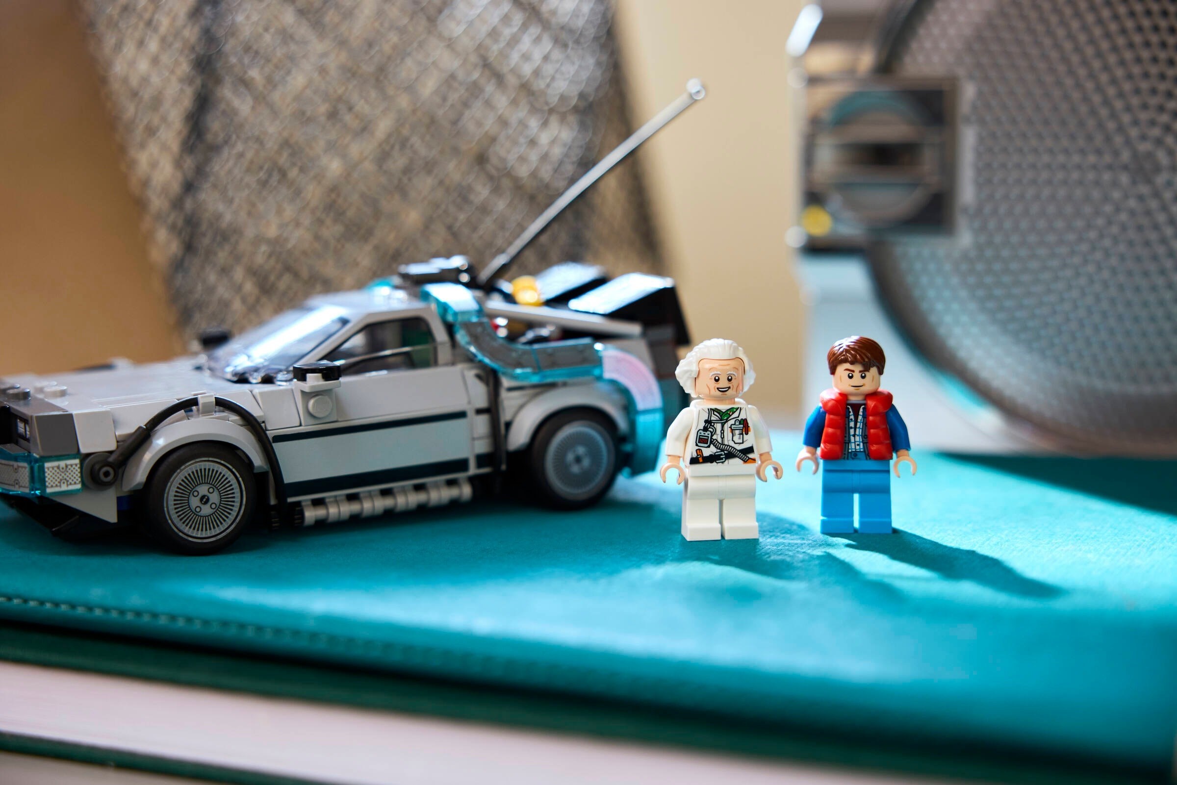 Additional photo of brand new factory sealed LEGO Speed Champions Time Machine from Back to the Future set 77256.