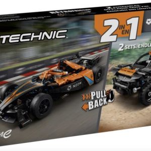 Brand new factory sealed LEGO Technic NEOM McLaren Racing Gift Set set 66784 original box front view.