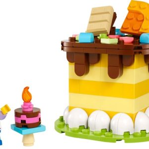 Brand new factory sealed LEGO Seasonal Birthday Cake set 40780 original box front view.