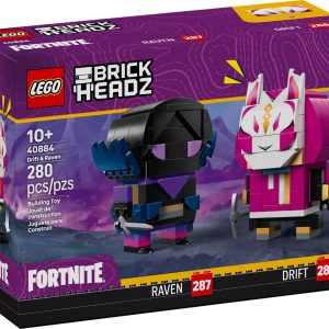 Additional photo of brand new factory sealed LEGO BrickHeadz Drift & Raven set 40884.