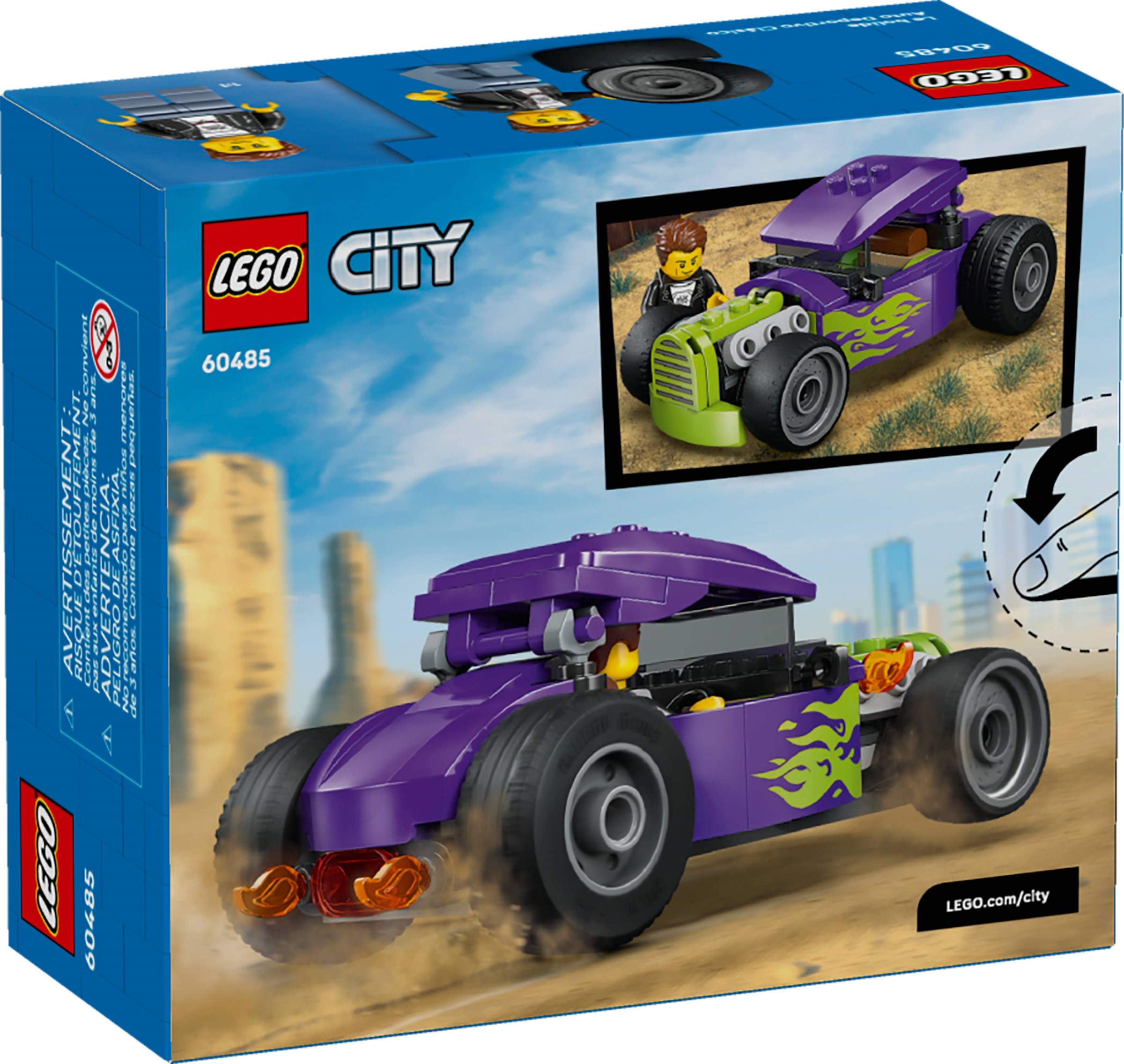 Additional photo of brand new factory sealed LEGO City Hot Rod set 60485.