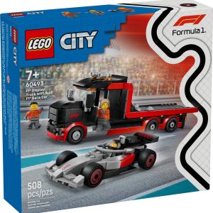 Additional photo of brand new factory sealed LEGO City F1 Display Truck with Audi F1 Race Car set 60493.