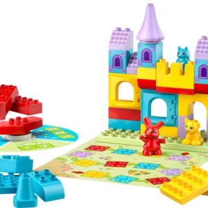 Brand new factory sealed LEGO Duplo Hopsy's Castle Game set 10450 original box front view.