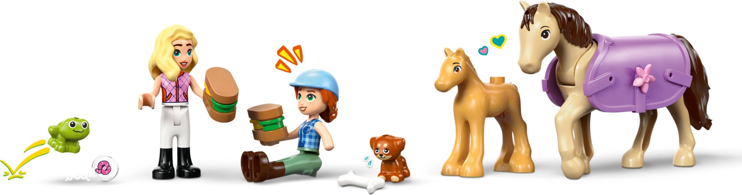 Additional photo of brand new factory sealed LEGO Friends Horse & Baby Foal Trailer set 42695.