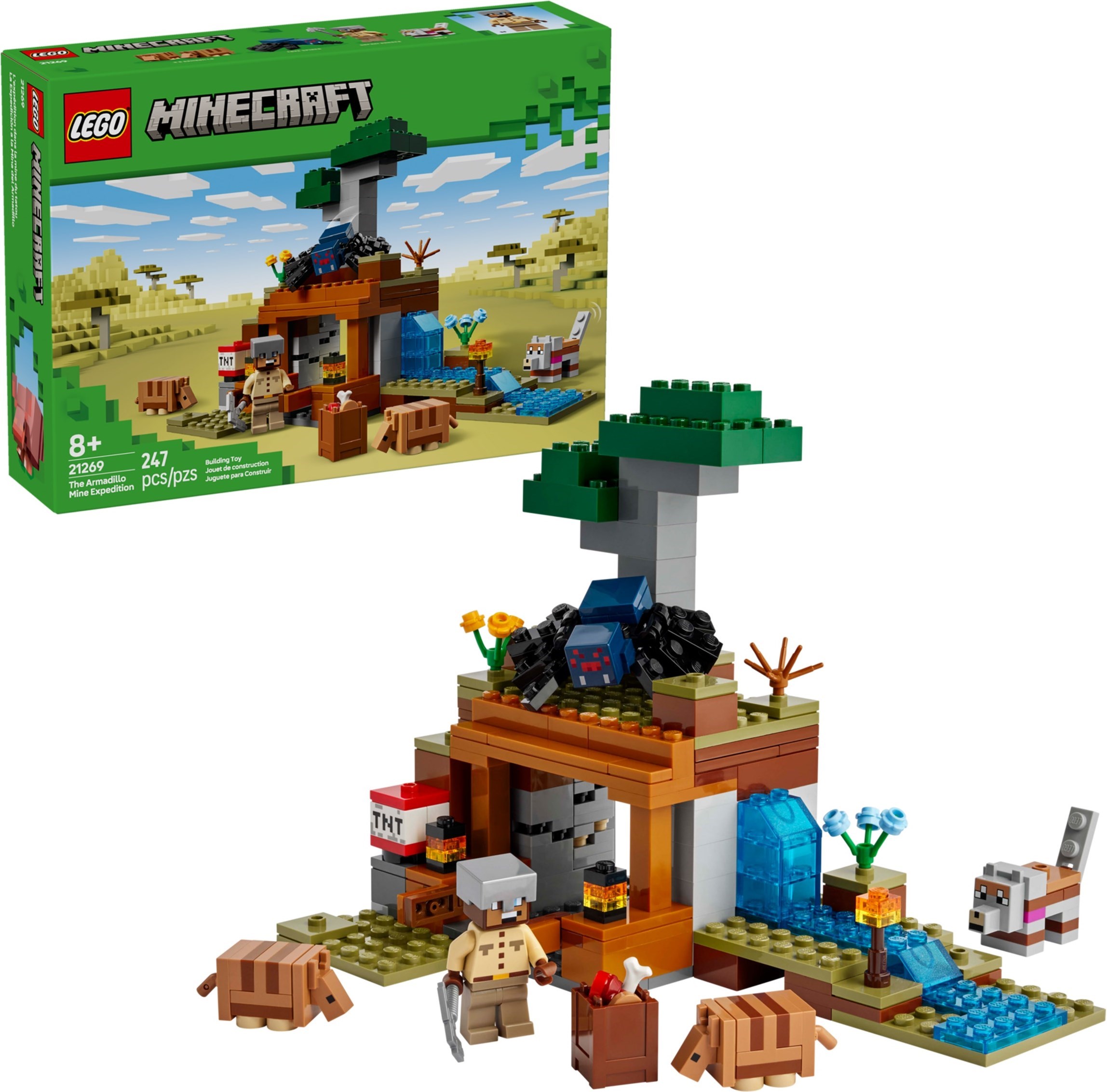 Brand New LEGO Minecraft 21269 The Armadillo Mine Expedition Set Photo Additional photo of brand new factory sealed LEGO Minecraft The Armadillo Mine Expedition set 21269.