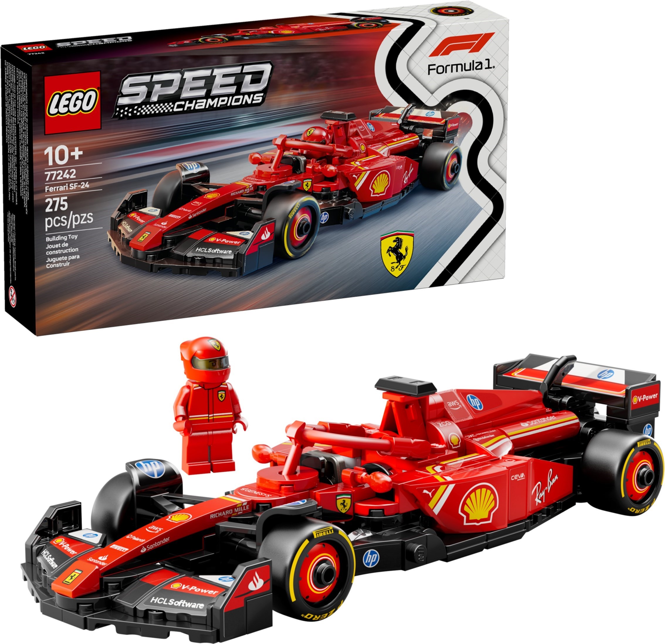 Brand New LEGO Speed Champions 77242 Ferrari SF-24 Set Photo Additional photo of brand new factory sealed LEGO Speed Champions Ferrari SF-24 set 77242.