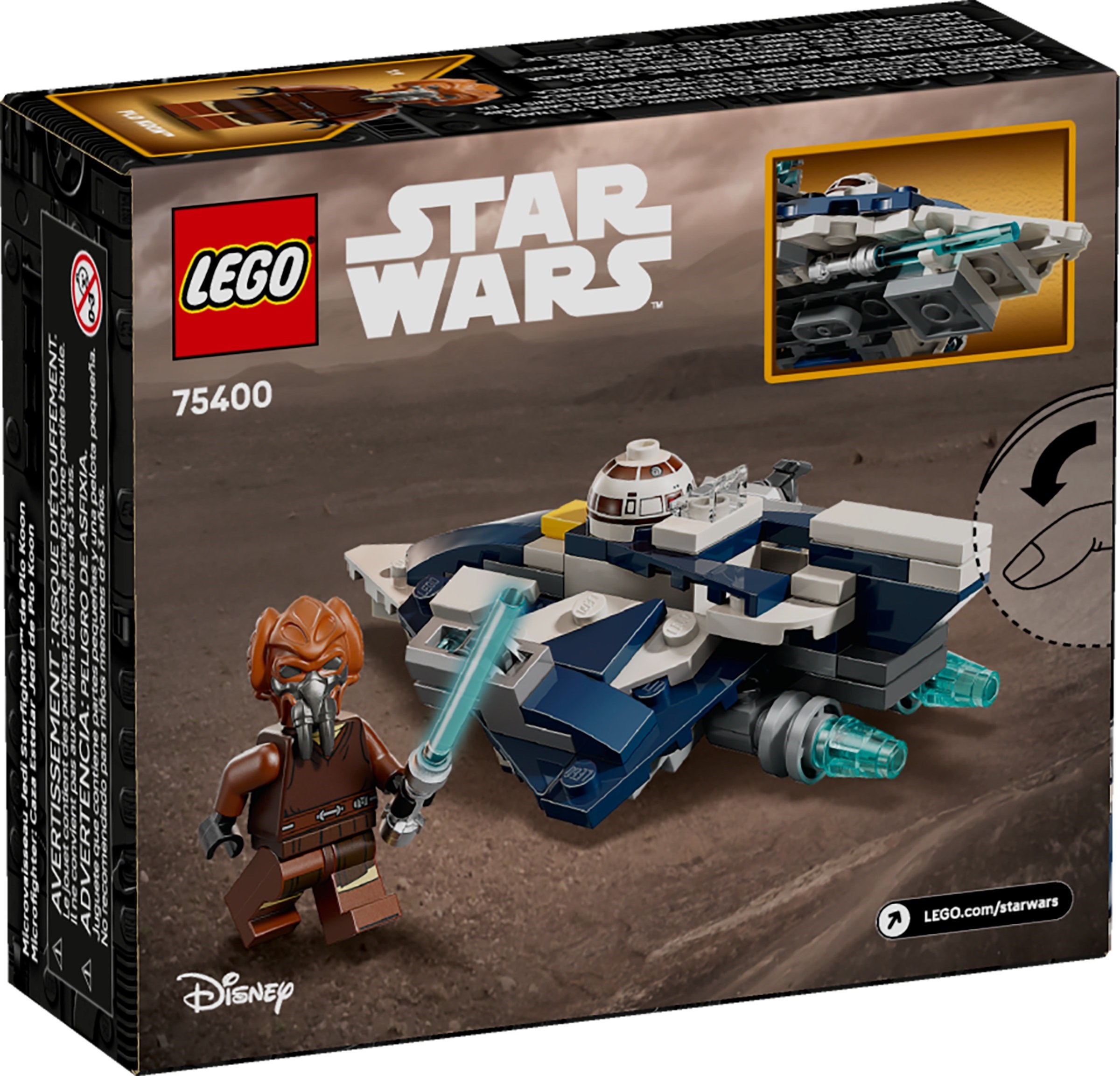 Additional photo of brand new factory sealed LEGO Star Wars Plo Koon's Jedi Starfighter Microfighter set 75400.